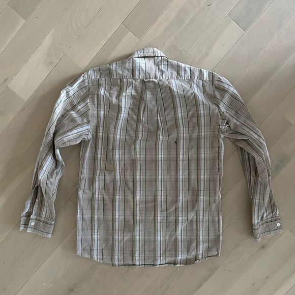 Burberry men’s beige checkered button down shirt - Picture 4 of 5